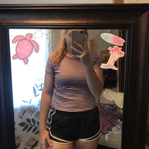 red black and white striped tee - Picture 3 of 3